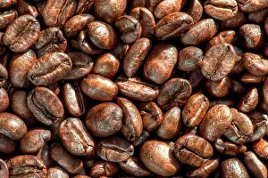 Nahaufnahme Prints: Coffee beans Extreme close -up of roasted coffee beans