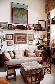 Residential Prints: Coffee table and sofa in middle class house, Argentina. 02/17/2011