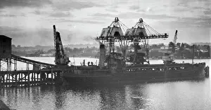 Nautical Prints: Collier Pelton Bank unloading coal at Mortlake Gas works