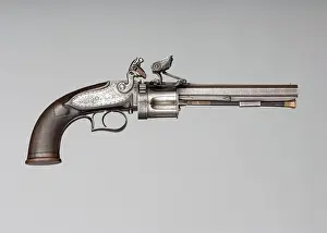 Features Prints: Collier Second Model Five-Shot Flintlock Revolver ca