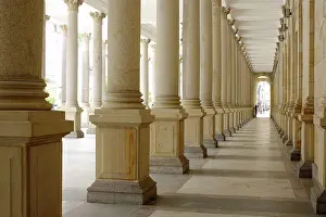 Bohemian Prints: Mill colonnade, Karlovy Vary, Karlsbad, Czechia, Europe