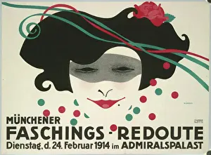 Composition Prints: Color poster by Julius Klinger depicting the Munich Faschings Redoute at the Admiral Palace in 1914