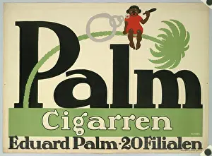 Composition Prints: Color poster by Julius Klinger depicting Palm Cigars from Eduard Palm with 20 branches