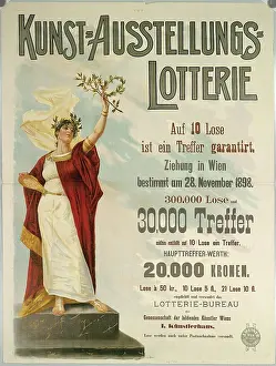 Anonymous Prints: Color print showing an art exhibition lottery from 1898