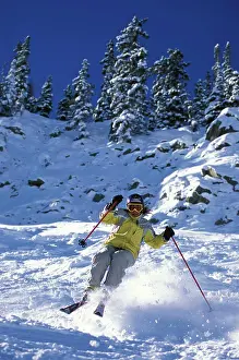 Colorado Prints: Colorado, Crested Butte. Woman Skiing