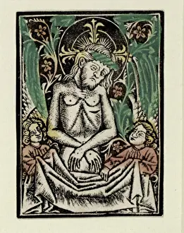 Iconography Prints: 'Colored current-cut print by Monogrammist d from the beginning of the second half of the 15th century depicting a