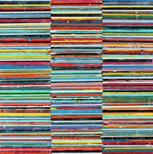 Contemporary Prints: Colorful lines consisting of collage