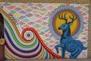 Mexico Prints: Colorful murals in the Zapotec wood carving village of San Martin Tilcajete near Oaxaca