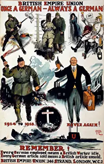Poster Prints: Colour lithograph, First World War propaganda poster for the British Empire Union