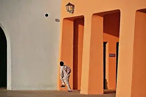 Multicoloured Prints: Colourful houses in Mina District, Mia Park, Old Port Doha, Qatar, Asia