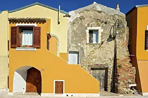 Urban Environment Prints: Colourful houses in the old town, Termoli, Molise, Italy, Europe