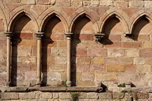 Architectural Prints: Columns and arches on walls of ruined 12th century Augustinian priory