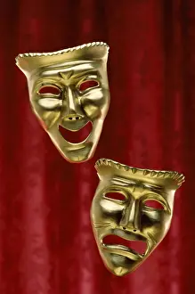 Humor Prints: Comedy and tragedy theater masks