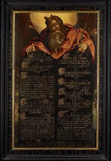 Old Testament Prints: Ten commandments by unknown painter