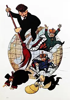 Priest Prints: Communist propaganda poster depicting a jaunty Vladimir Lenin (1870-1924)