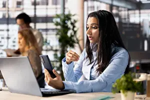 Teleconference Prints: Company executive hosts an online meeting to discuss business operations and performance metrics