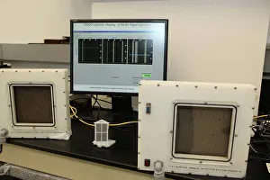 Damage Prints: The complete prototype Flexible Damage Detection System stands in a laboratory at NASA's Kennedy Space Center