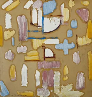 Facade Prints: Composition with Pink, Blue, Yellow and white (Church Facade)