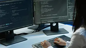 Hardware Prints: Computer scientist in data center monitoring security threats using PC