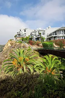 Stairs Prints: Condos on Dana Point Bluffs above harbor