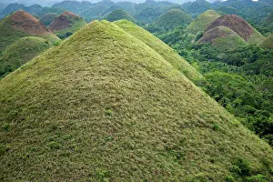 Hills Prints: Conical karst hills of grass covered limestone, Chocolate Hills, Bohol Island, Philippines