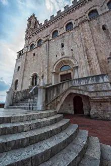Stairs Prints: Consoli's Palace, Gubbio, Umbria, Italy, Europe