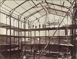 Projects Prints: Construction Site 1880s Louis Lafon French The urbanization projects of nineteenth-century France called on photography