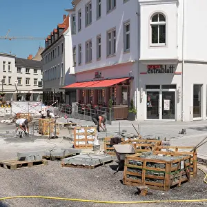 Architektur Prints: Construction site on the marketplace in Soest construction site on the marketplace