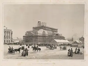 Petersburg Prints: Construction work ca 1838 (From: The Construction of the Saint Isaac's Cathedral) by Montferrand