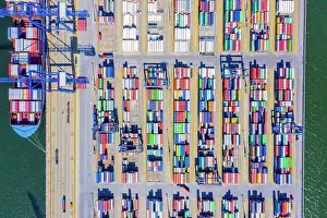 Global Prints: Container ship in export and import business and logistics. Ship