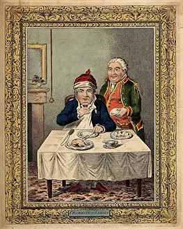 Assisted Prints: A convalescing man happily eating a meal