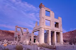 Nevada Prints: Cook Bank in the Rhyolite ghost town, Beatty, Nevada, USA, North America