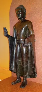 Buddha Prints: Copper statue of The Sultanganj Buddha from the Gupta Period