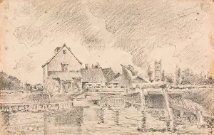 Essex Prints: Copy of Constable's Painting, Dedham Lock and Mill