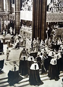 Westminster Prints: Coronation of British King George VI in Westminster Abbey