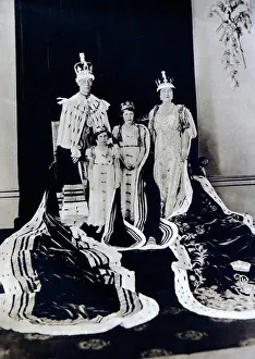 Royal Prints: The Coronation of King George VI and Queen Elizabeth - and the two princesses in Coronation Robes