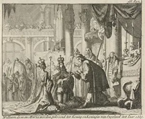 Coronation Prints: The coronation of William III and Mary II Stuart as King and Queen of England in Westminster Abbey