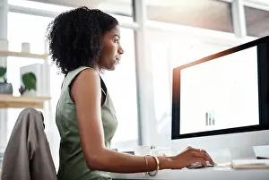 Graph Prints: Corporate, accountant and woman with a computer