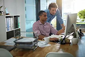 Financial Prints: Corporate, computer and men trading