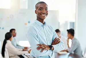 Businessperson Prints: Corporate manager, meeting leader and management in training workshop with employees