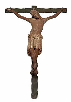 Whitebackground Prints: Corpus of Christ 1200s (Cross is later) Wood; painted decoration; gilding Unknown artist Spanish (Catalonia)