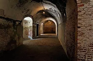 Flanders Prints: Corridor inside Fort Napoleon in Ostend, Belgium, Europe