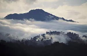 Hilltop Prints: Costa Rica, Irazu National Park, Mountain surrounded by clouds