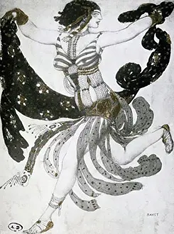 Full Length Prints: Costume for the ballet Thais by Jules Massenet. Leon Bakst, (1866-1924/Russian)