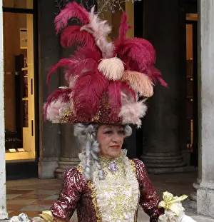 Square Prints: Costumed attendee at the Venice Carnival (Carnevale di Venezia)