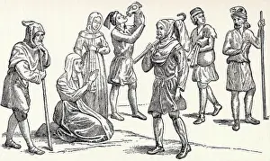 Costumes Prints: Costumes of common Spanish people in the thirteenth century