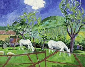 Farm Prints: Cotswold Ponies Josephine Trotter (b.1940/British)