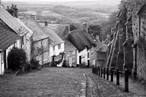 Cottages on a Hill, Golden Hill, Shaftesbury, Dorset, England