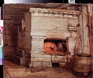 The Wanderers Prints: In a country house by Maximov, Vasili Maximovich (1844-1911)/ Regional Art Gallery