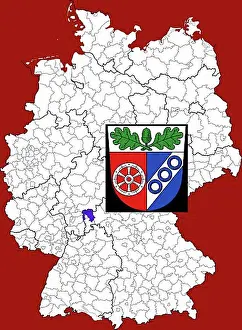 Maps Prints: County of Aschaffenburg, in Bavaria